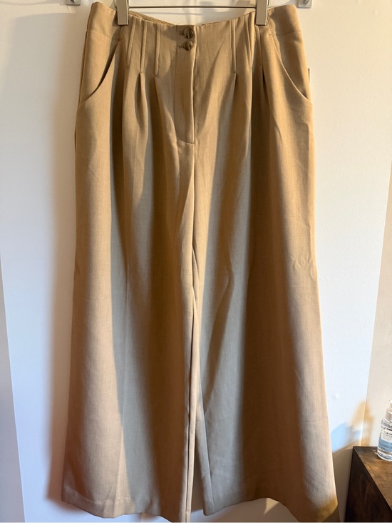 Maeve Pants - Maeve Anthropologie NWT Wide Leg Trouser Pants Beige High Rise Pleated Size 14